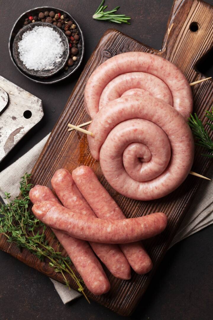 Raw sausages